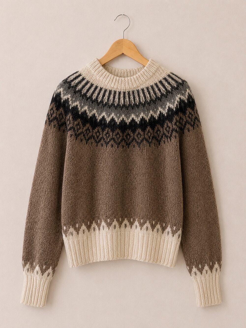 Andean Imports 100% Alpaca Wool Fair Isle Sweater